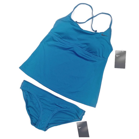 Nike 2 Pc Solid Tankini Swimsuit Set Top & Bottom - Picture 6 of 7